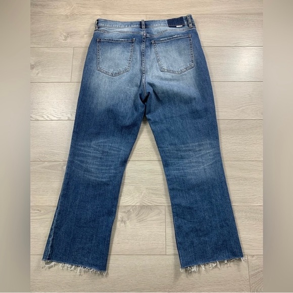 Daze High Rise Raw Hem Straight Leg Ankle Jeans - Picture 4 of 16